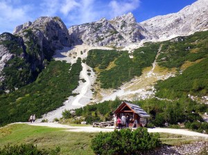 quick stop for blueberry brandy and postcards, top of Vrsic pass