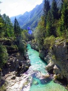 Soca river and mountains