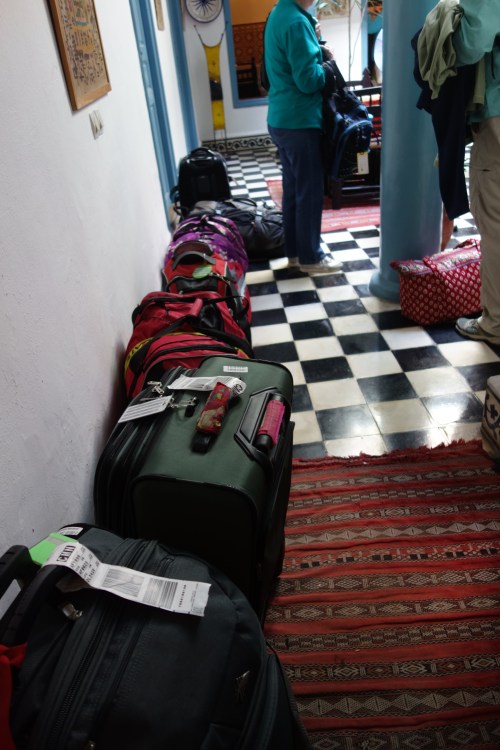 luggage in the lobby, Essaouira
