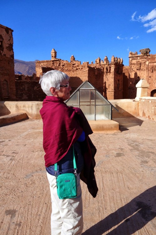 Susan on the roof of the kasbah