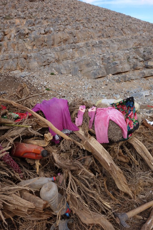 drying clothes in the mountains