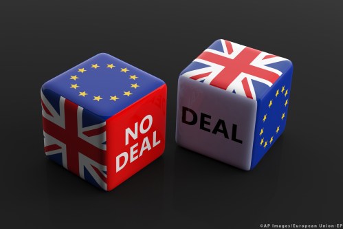 Brexit, deal or no deal concept. United Kingdom and European Uni